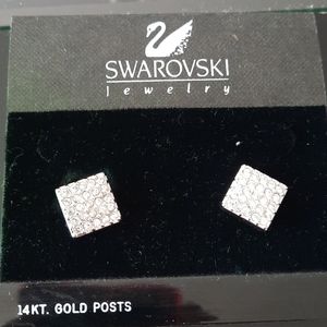 Swarovski 14 kt. Gold post earrings